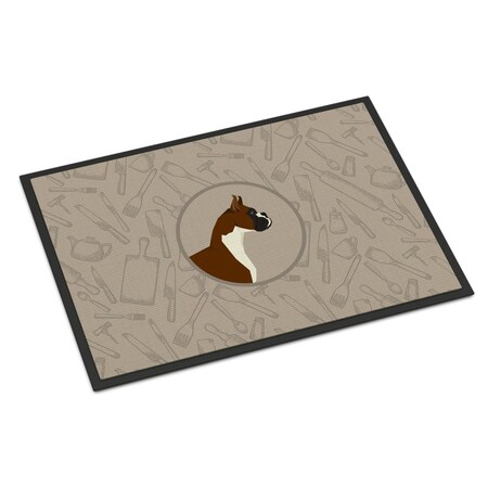 Carolines Treasures 24 x 36 in. Boxer in the Kitchen Indoor or Outdoor Mat CK2173JMAT